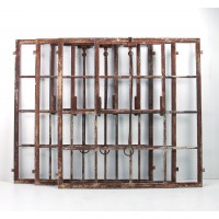Antike Fenster aus Gusseisen - 3er Set