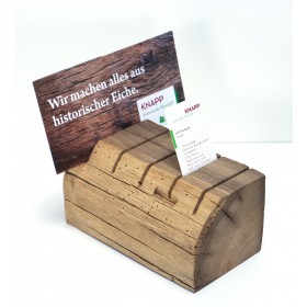 Altholzständer für Visitenkarten und Prospekte