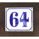 Original alte weiß-blaue Hausnummern, Emaille