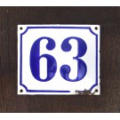 Original alte weiß-blaue Hausnummern, Emaille