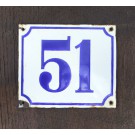 Original alte weiß-blaue Hausnummern, Emaille