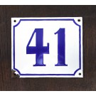 Original alte weiß-blaue Hausnummern, Emaille