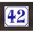 Original alte weiß-blaue Hausnummern, Emaille