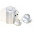 Blechbehälter mit zwei Trichtern