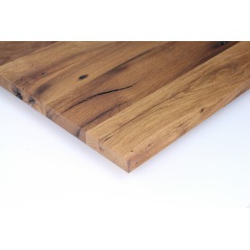 Geölt und geschliffen oder gebürstet: Maßgefertigte Tischplatte Eiche Altholz