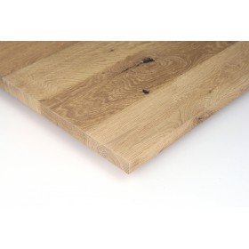 Lackiert und geschliffen oder gebürstet: Maßgefertigte Tischplatte Eiche Altholz